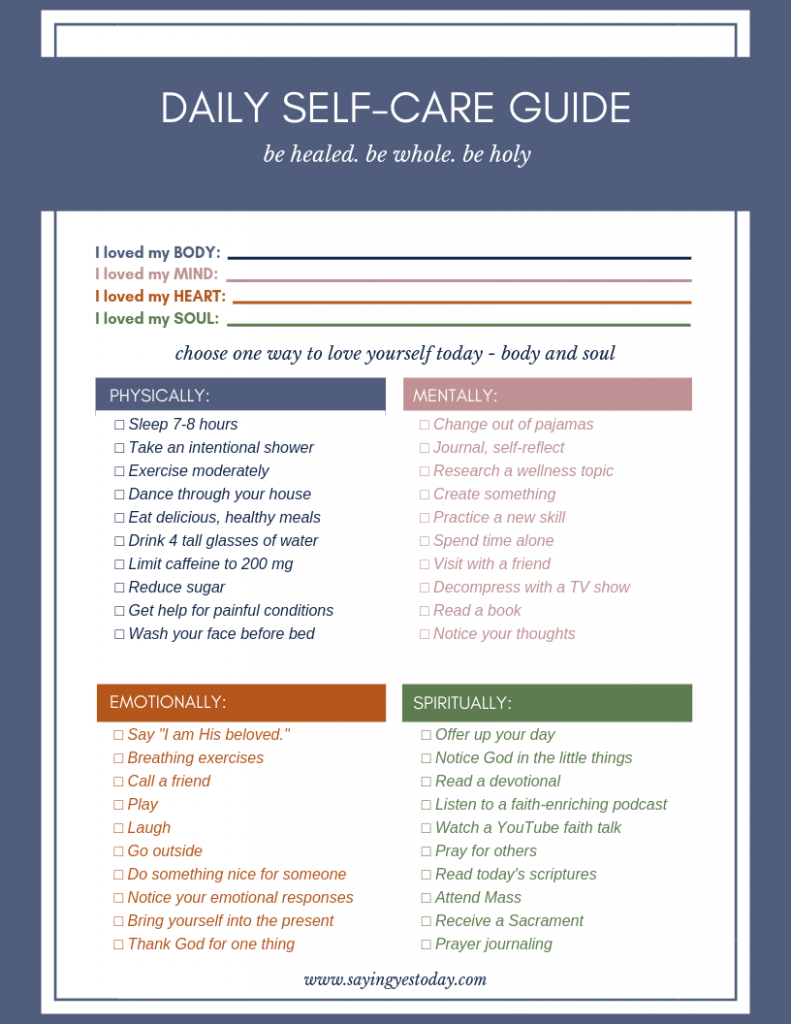 Saying Yes Today Daily Self-Care Guide 
